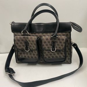 Dooney & Bourke Black/Gray Signature Canvas Tote Bag